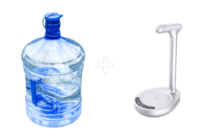 Barel 19l + Stolová vodná pumpa - biela